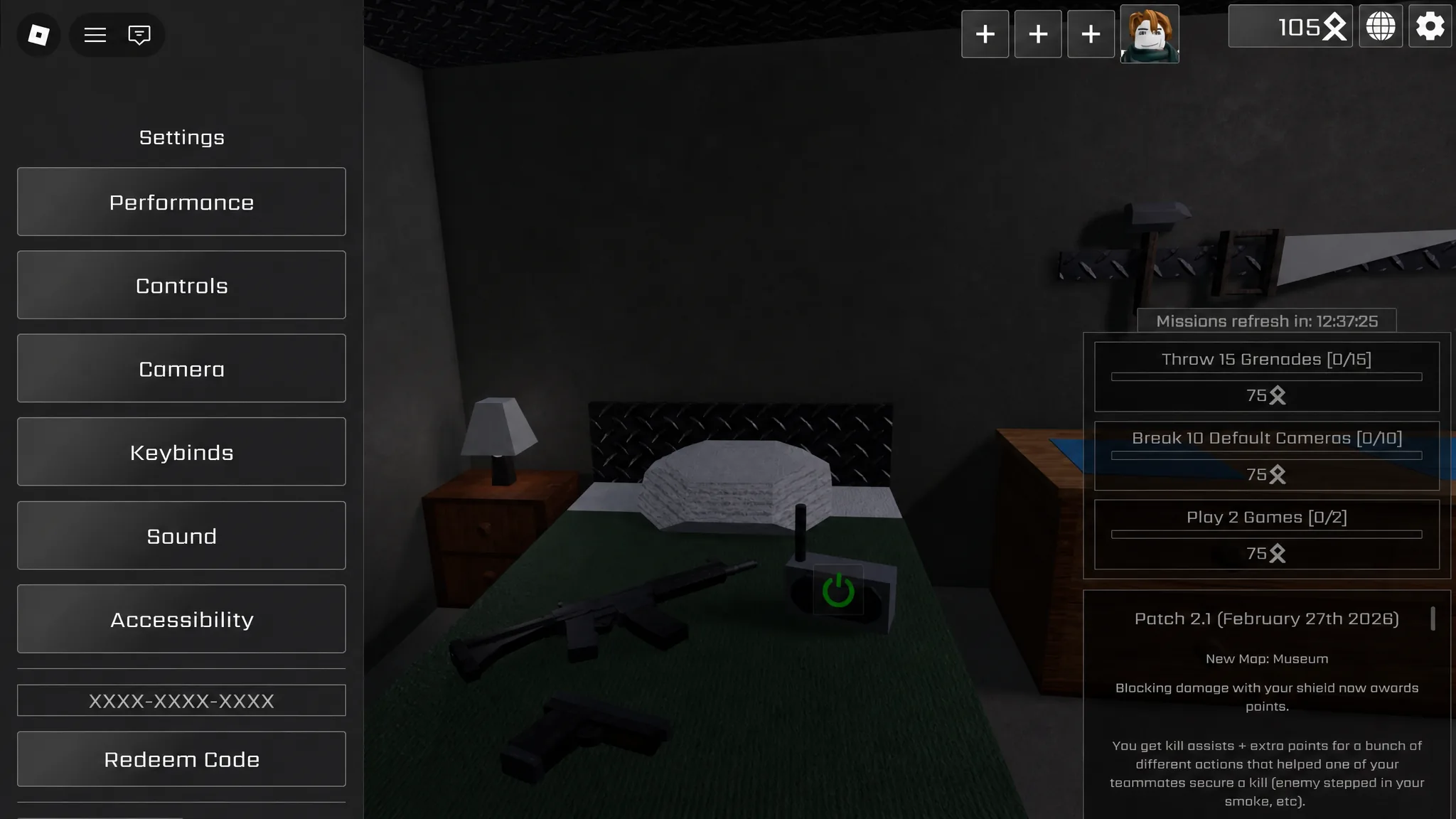 Operation One the codes tab