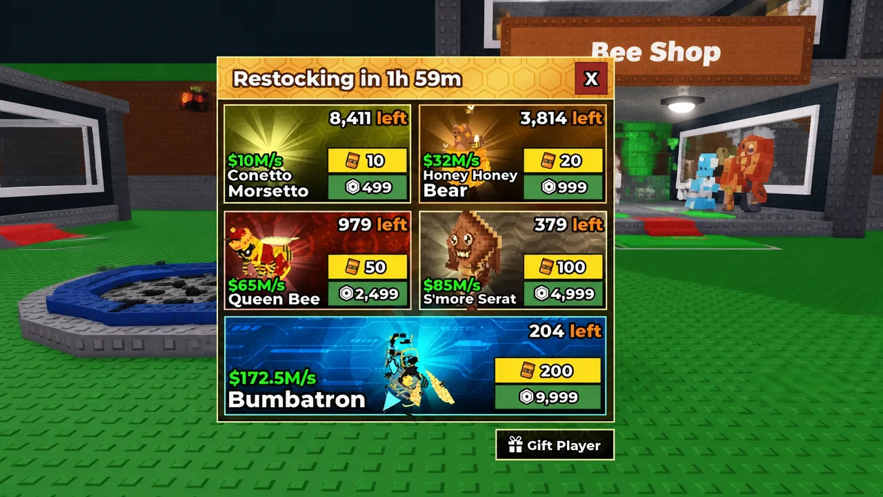 S'more Serat listed in the Bee Shop in Steal a Brainrot