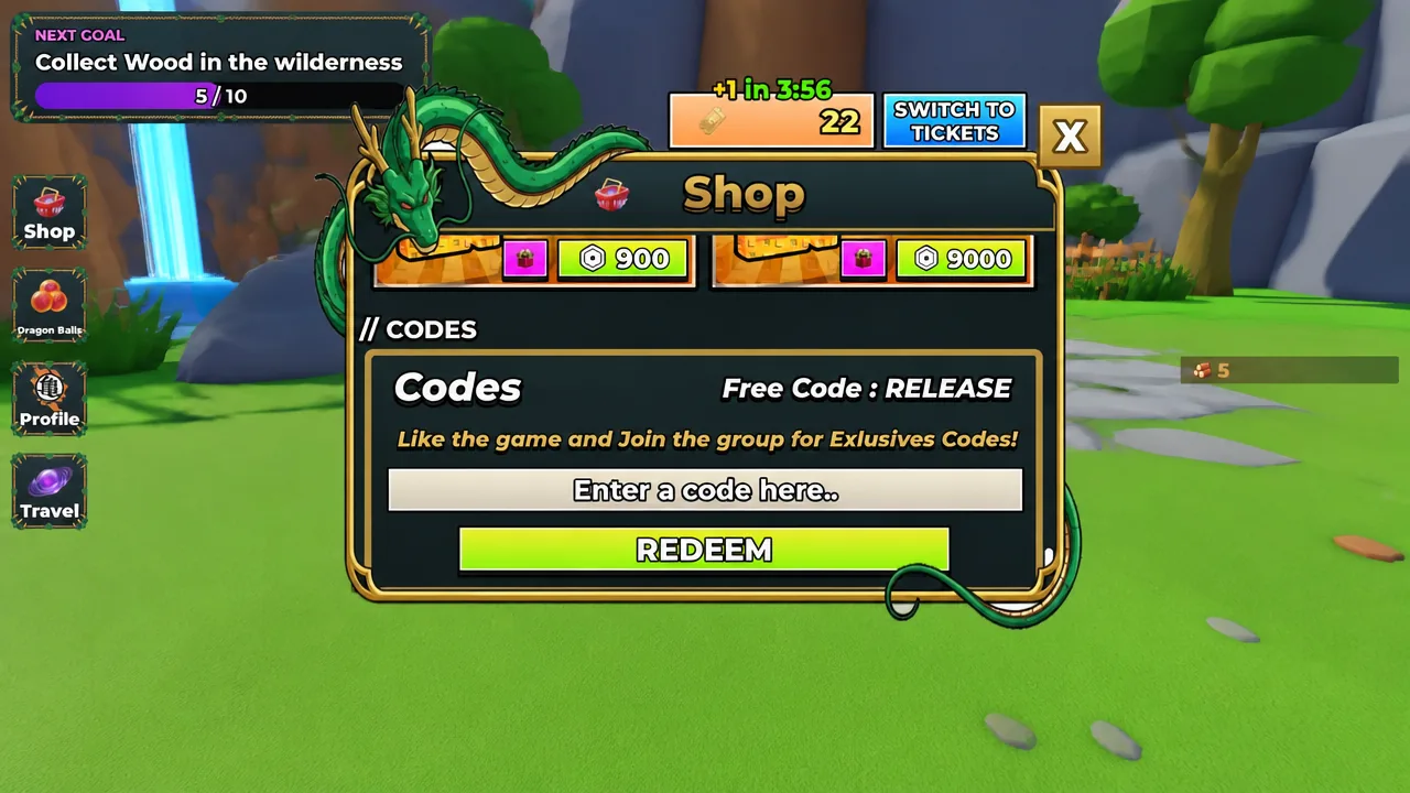 Saiyan Incremental the codes tab