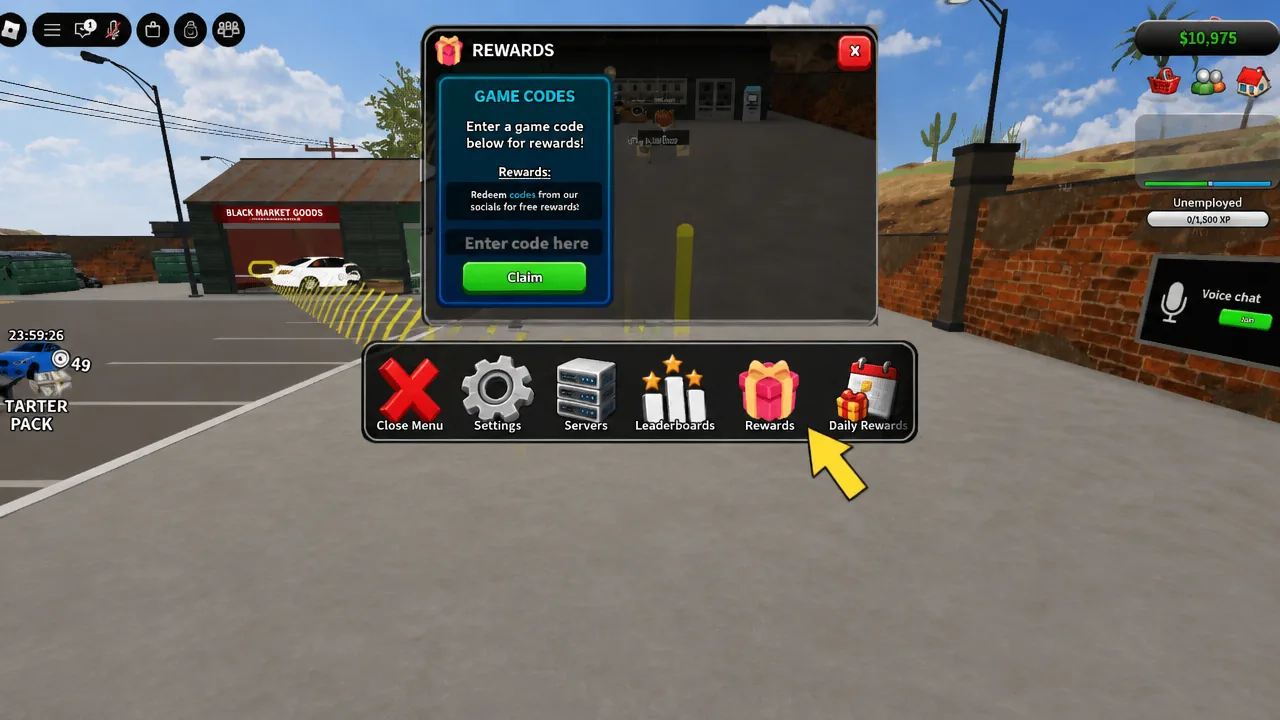How to Redeem Codes in San Diego Border Roleplay