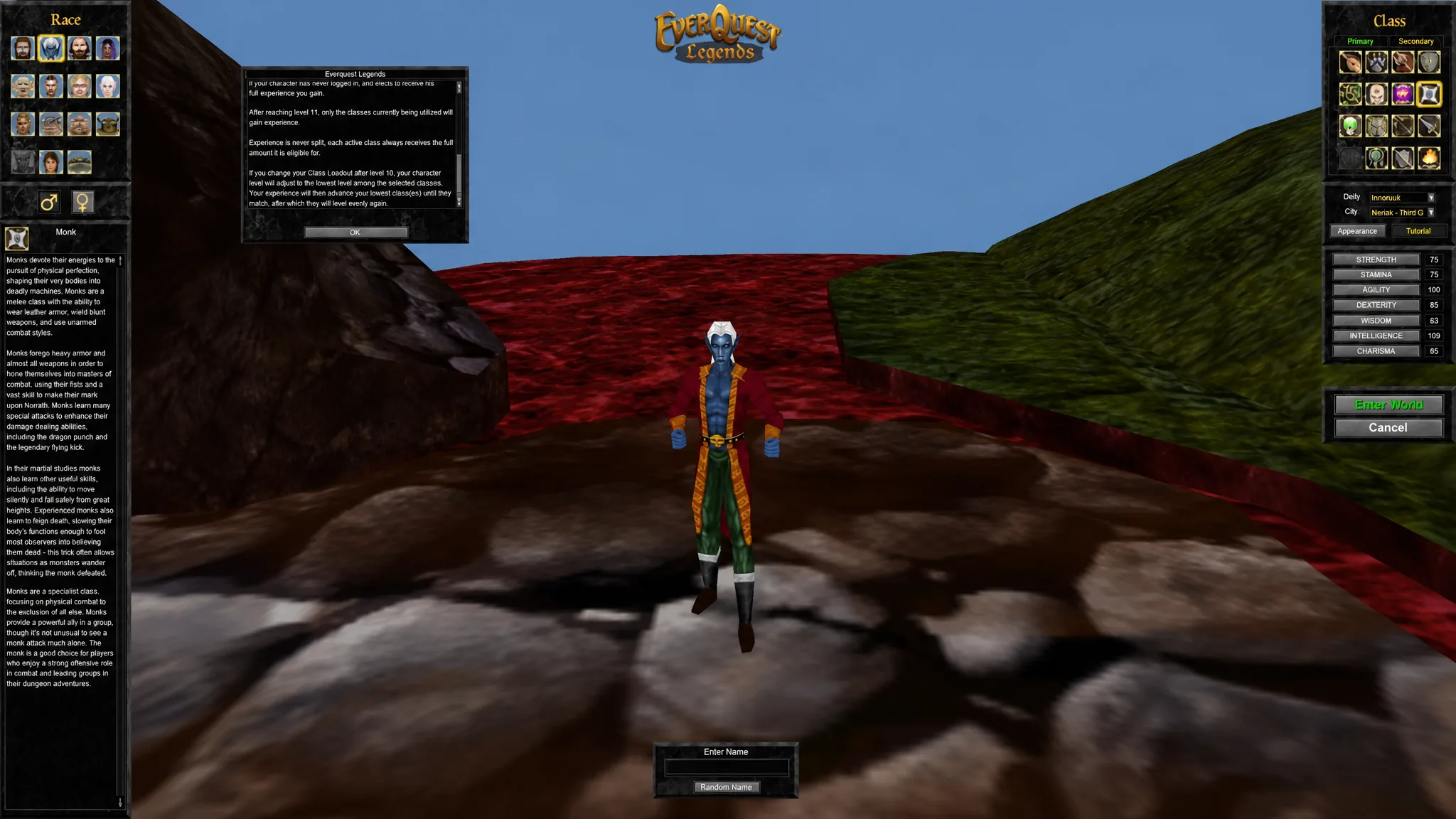 Choosing dual classes in EverQuest Legends