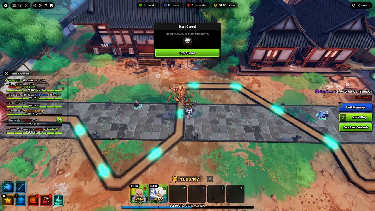 Start Game confirmation dialog with the Start Game button highlighted
