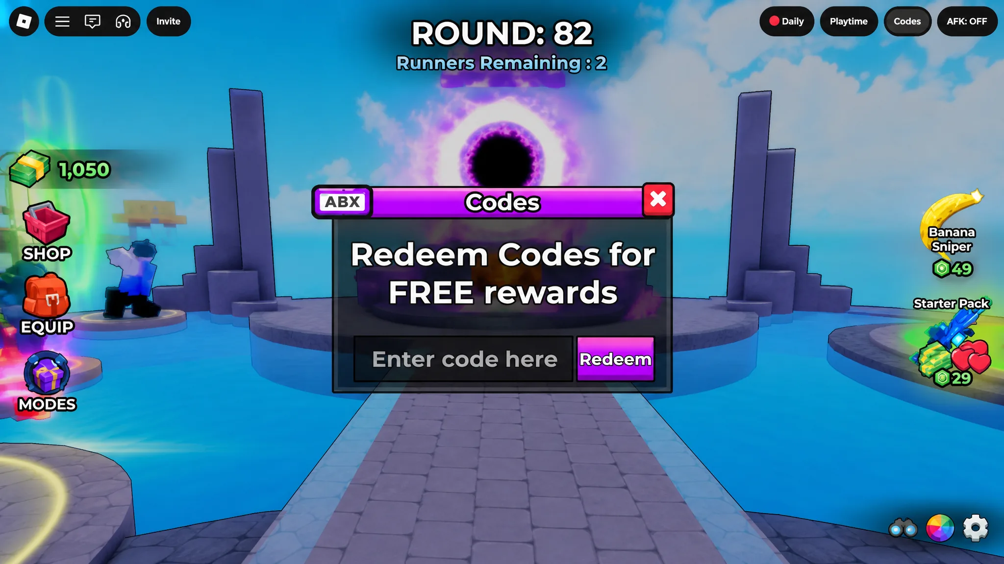 snipers vs runners how to redeem codes