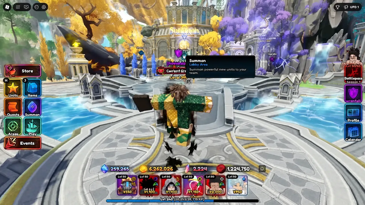 Back in the Anime Expeditions lobby after rejoining a frozen session