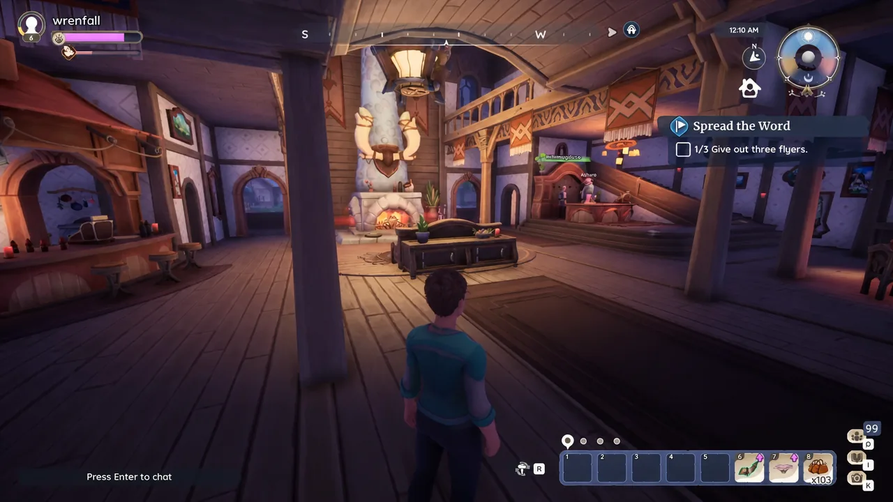 Quest objective Give out three flyers showing 1 of 3 progress inside the inn