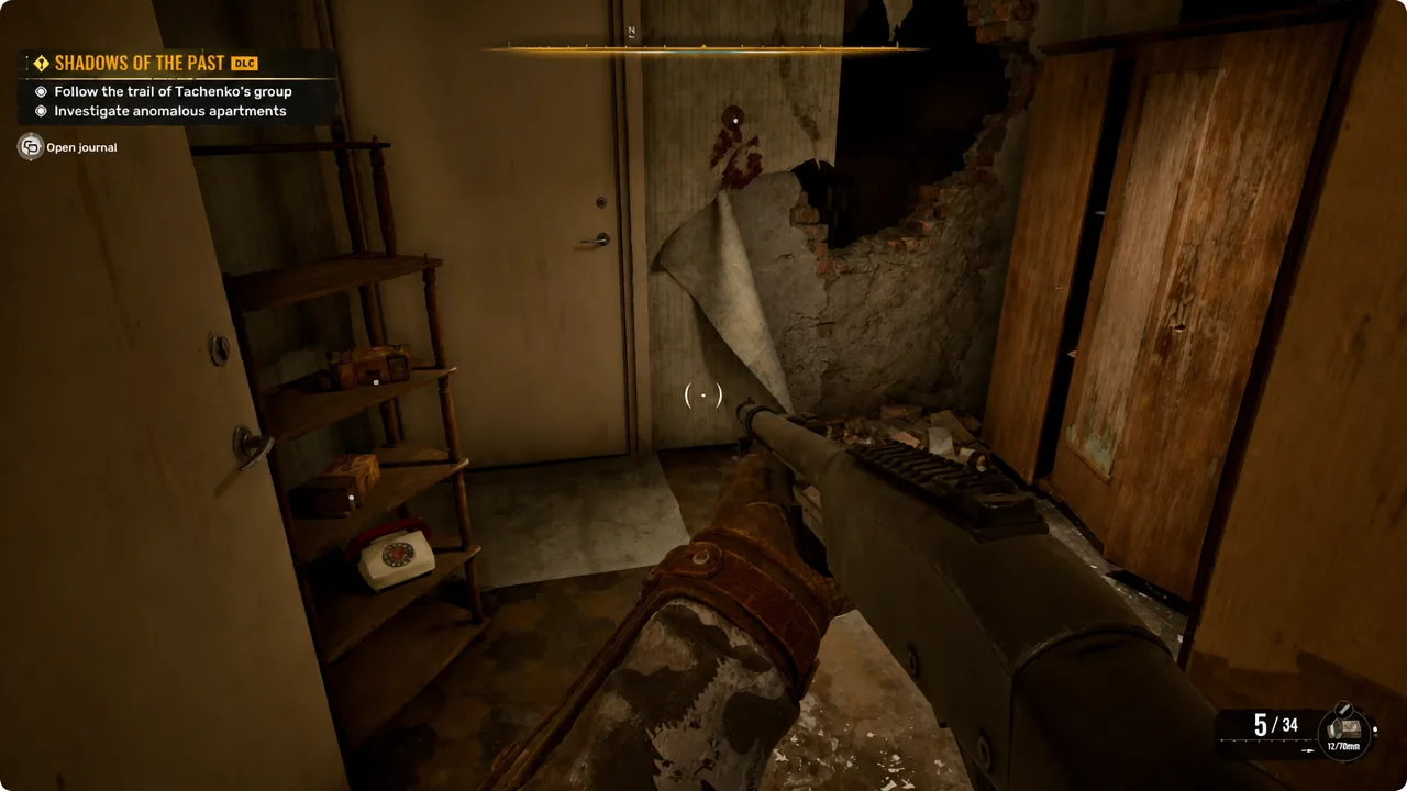 Shadows of the Past objective panel tracking Tachenko's group inside the anomalous apartments