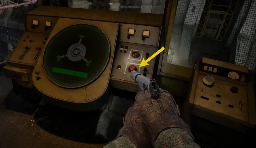 Control panel with a highlighted red button that starts the centrifuge