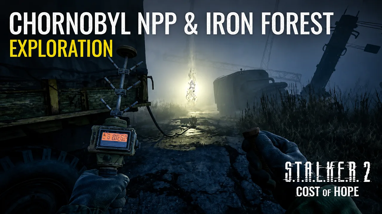 Iron Forest and the Chornobyl Nuclear Power Plant shown in Stalker 2: Cost of Hope