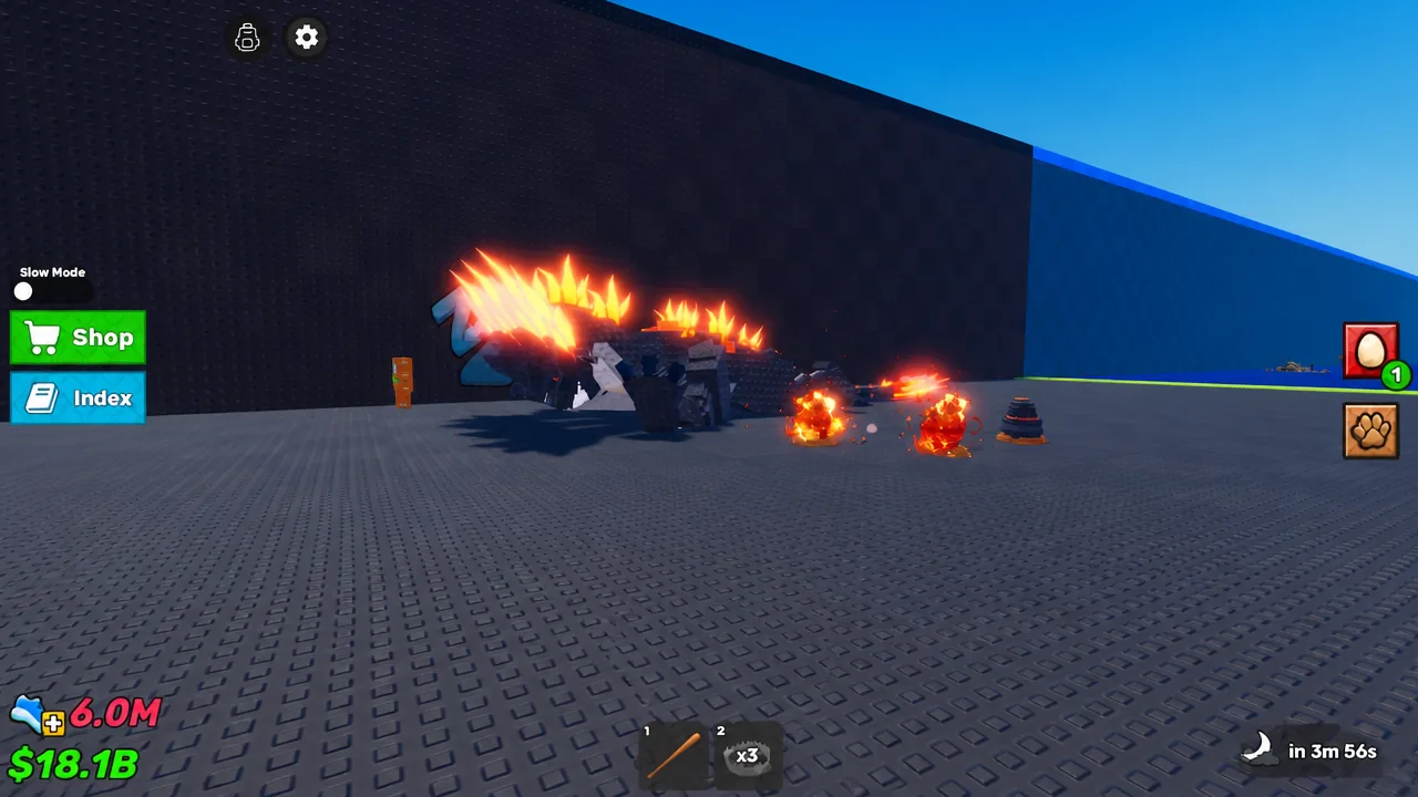 The Prehistoric zone in Steal an Egg with eggs on display