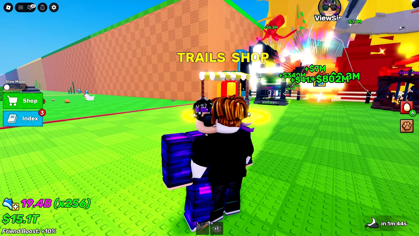 Gameplay screen overlaid with the DB_leaks feed showing posts about Roblox support