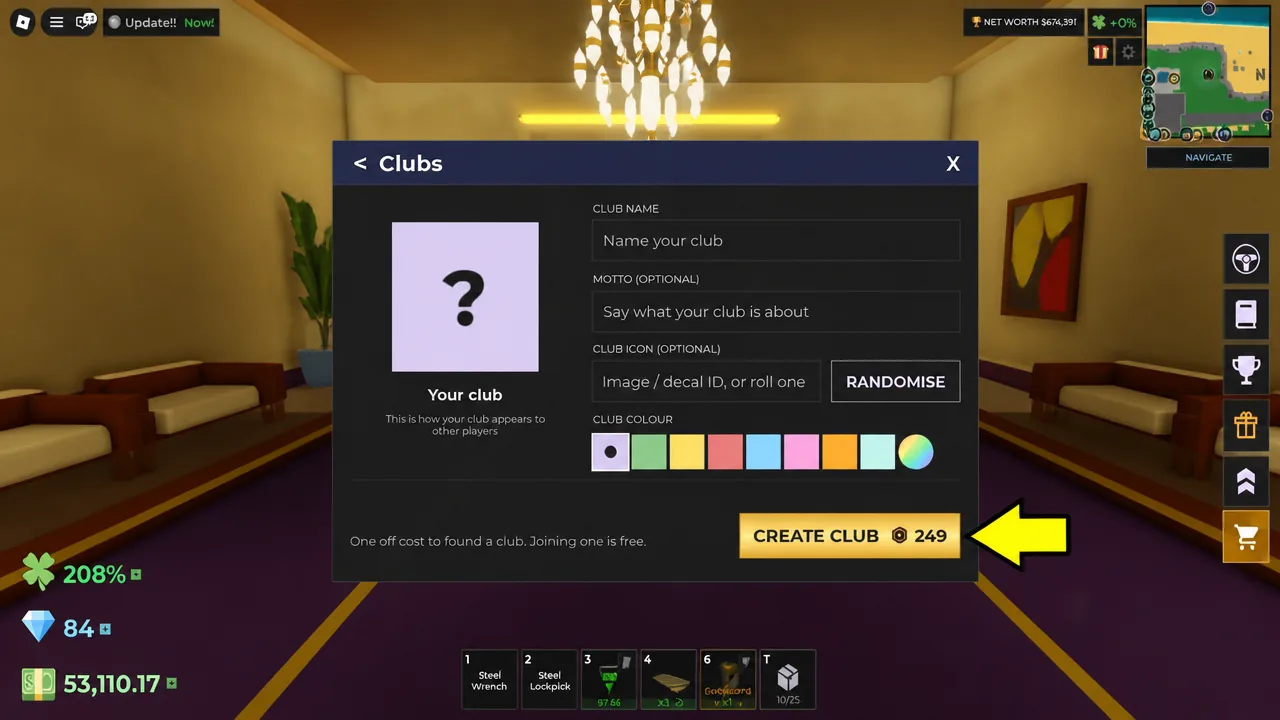 Create Clubs in Storage Hunters
