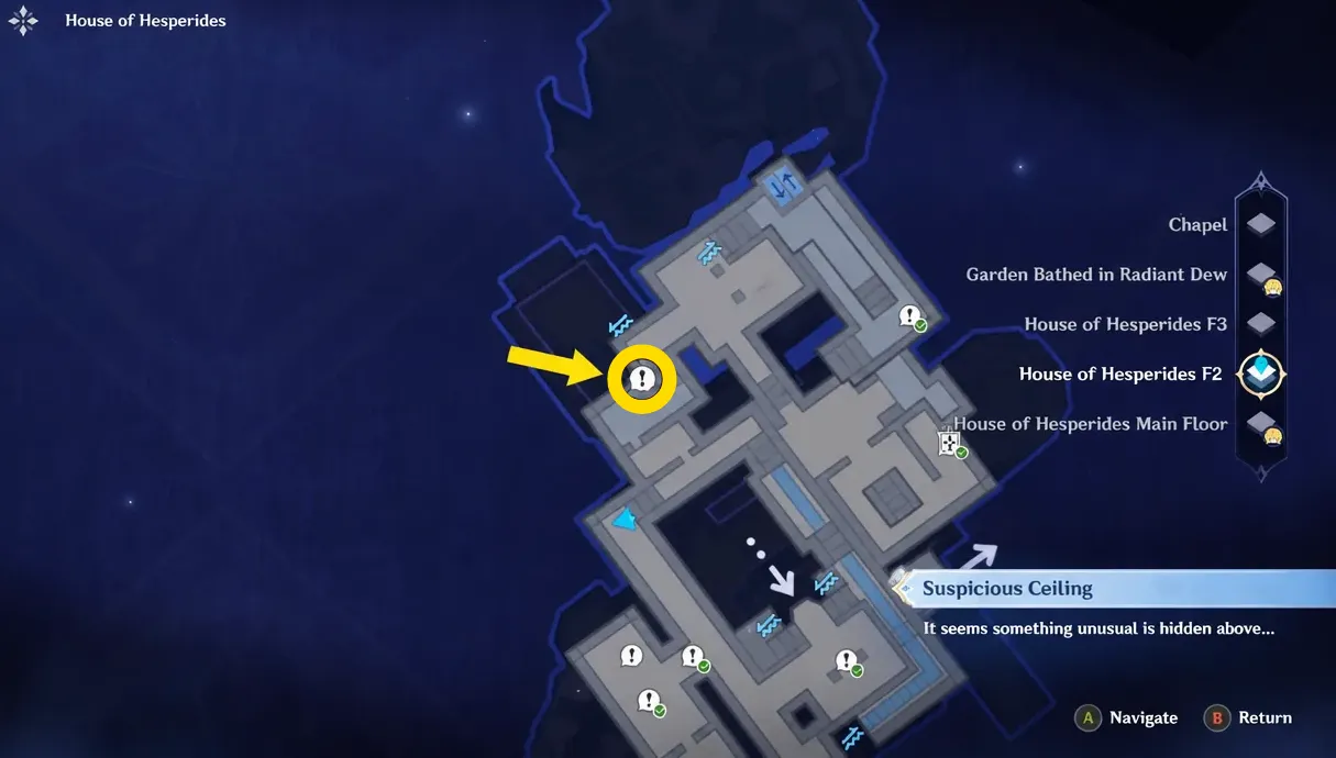Suspicious Ceiling Quest location in genshin impact