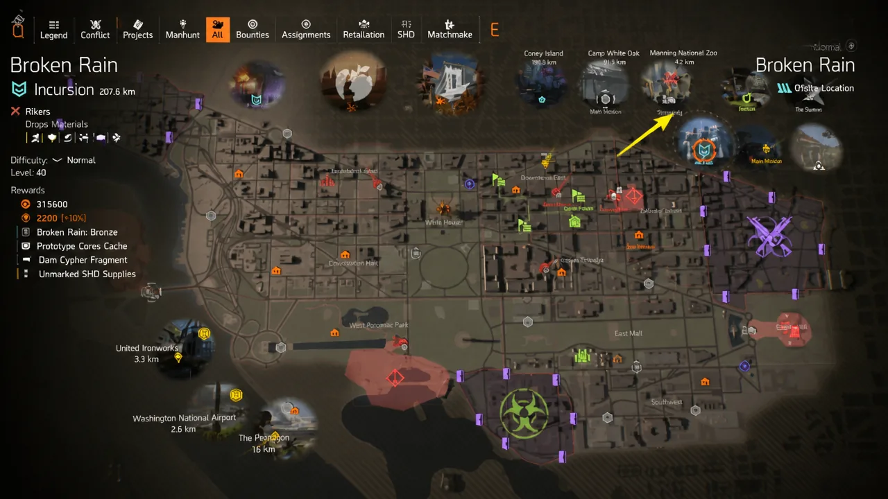 Location of Incursion in The Division 2