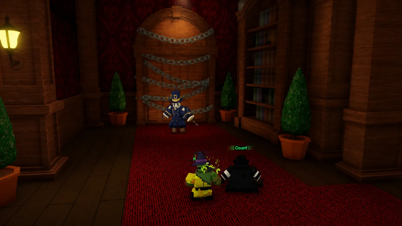 A player standing in the lobby in The House TD2