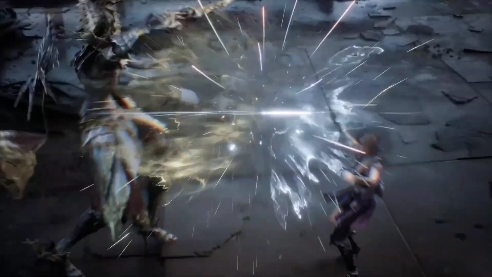 Gwendolyn locks on and lands a sword combo against an enemy during the combat tutorial