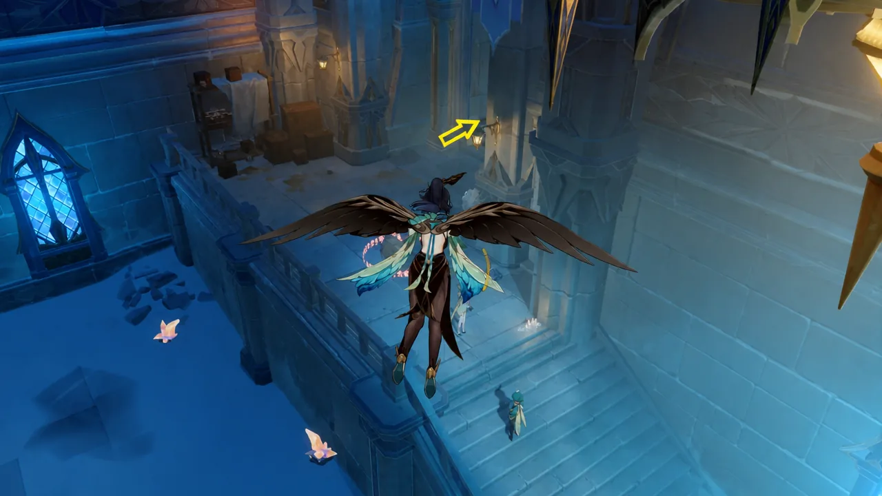 genshin-impact-to-gaze-upon-the-dreaming-pale-crown-quest-guide - go to elevator