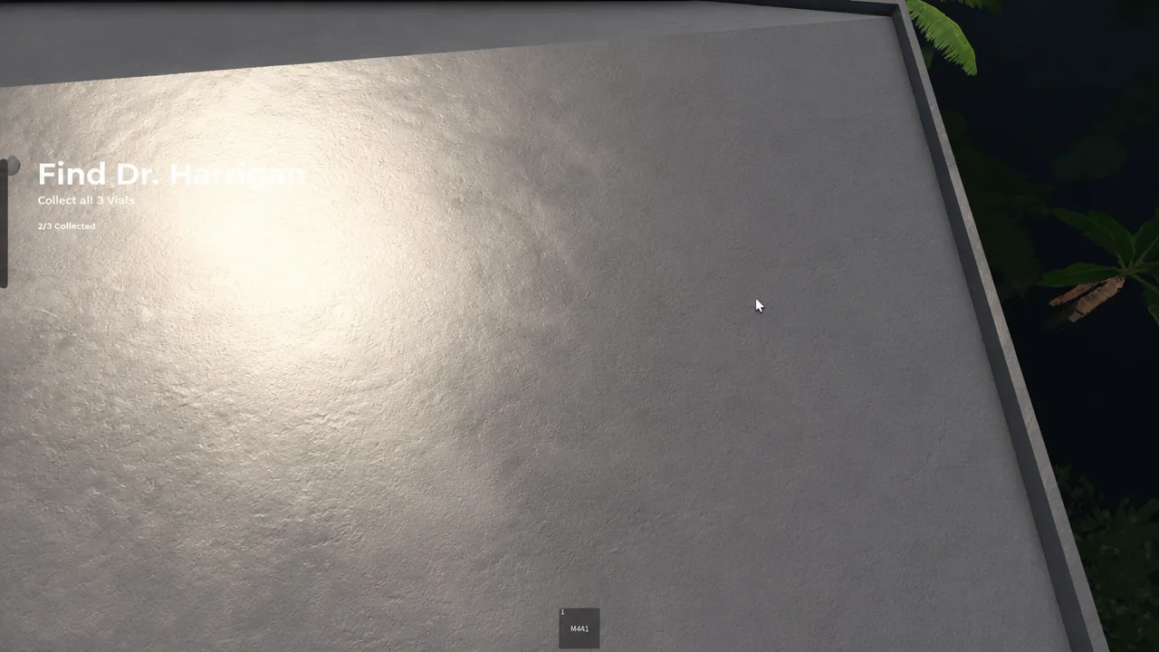 On-screen objective tracker showing two of three vials collected during the quest