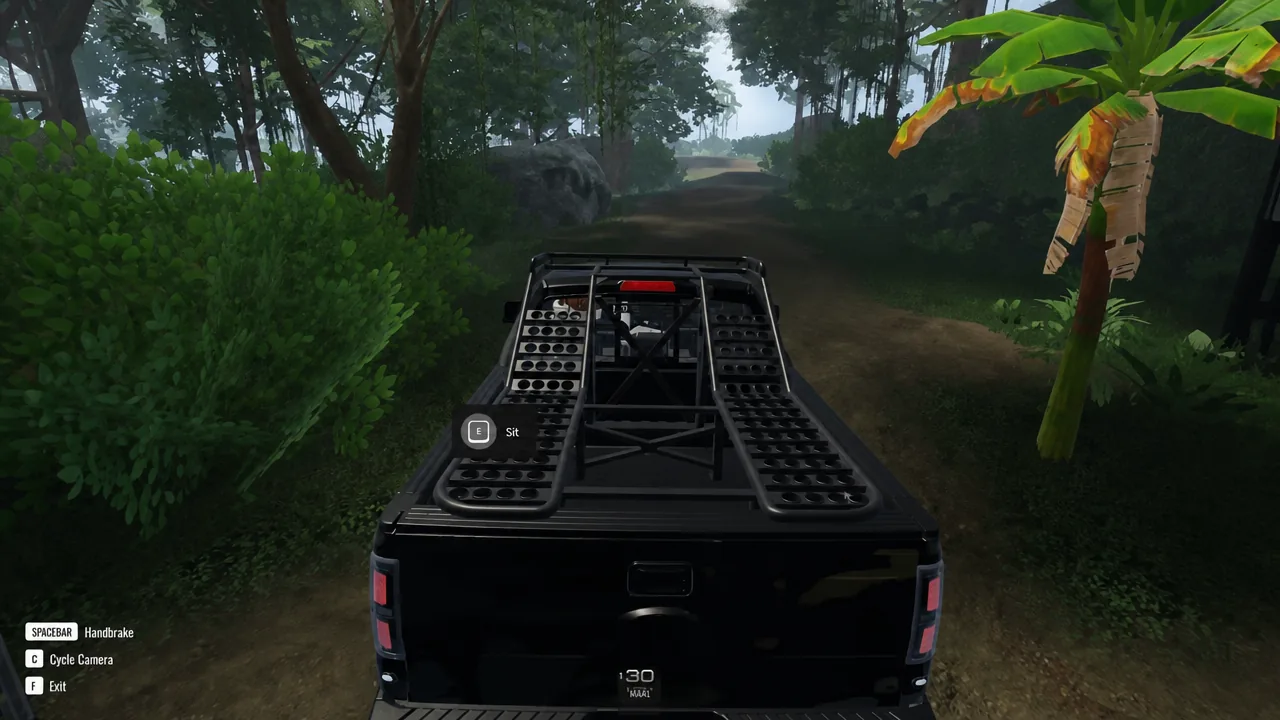 E Sit prompt showing on the spawned Ford Raptor pickup truck