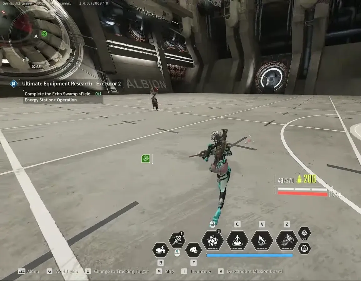 Valby fighting in the Albion training arena during an Executor 2 objective run