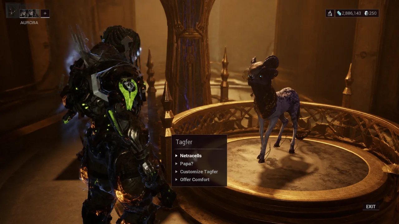 Tagfer interaction menu with the Netracells option highlighted