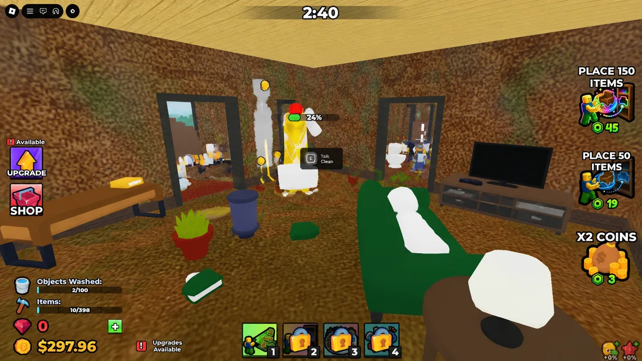 How to Get Started in Wash the House on Roblox