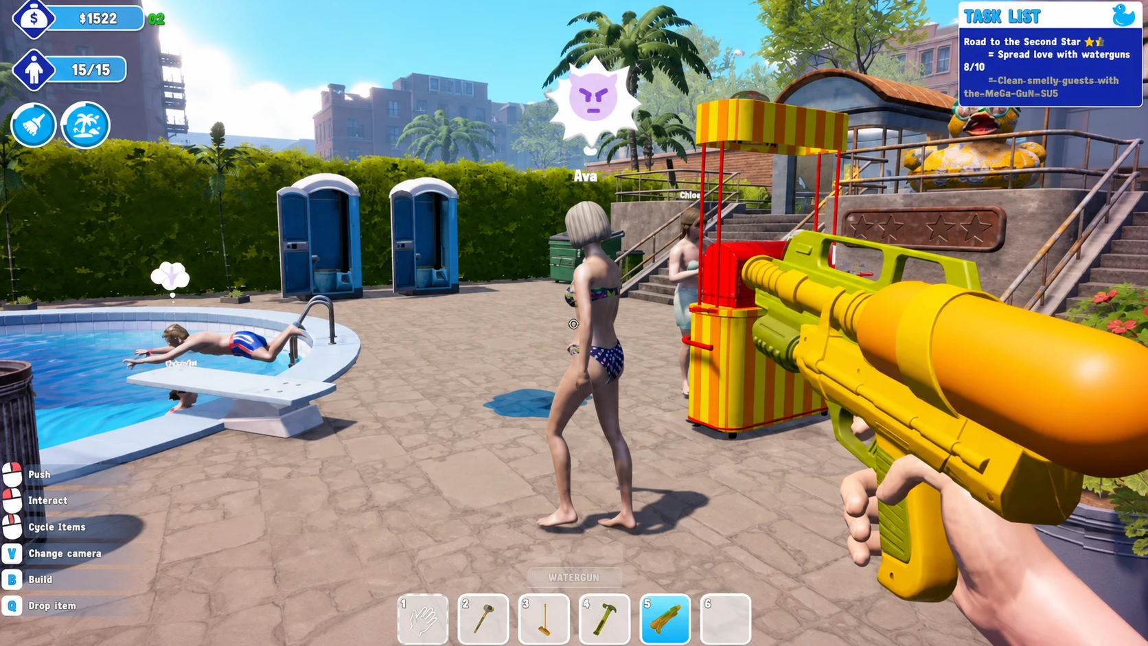 Waterpark Simulator Spread Love with Water Gun