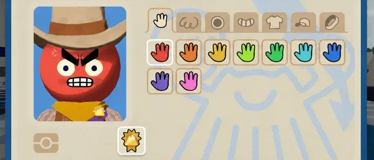 Passport customization menu open at the hand tab, with hand color options for the climber