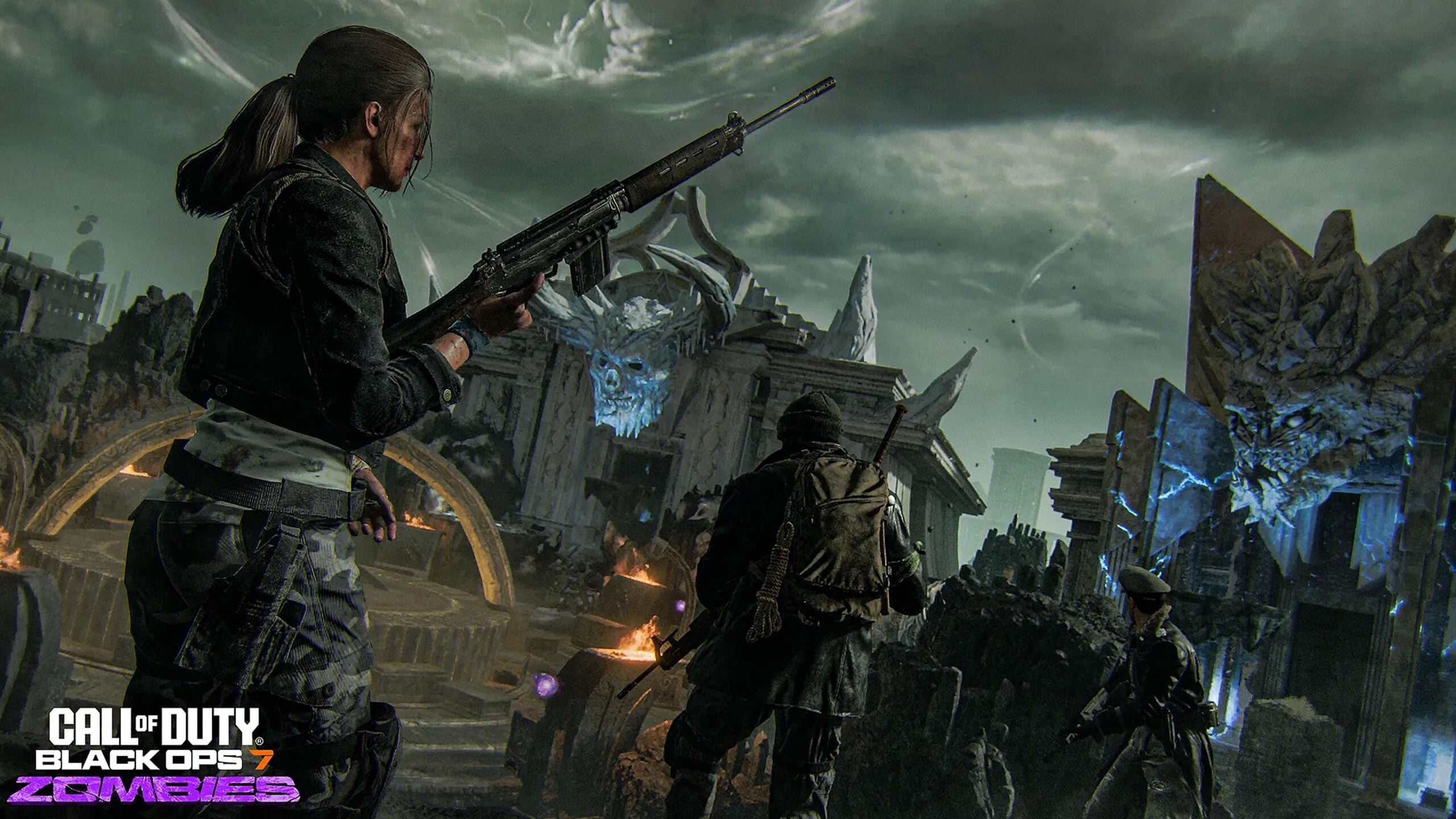 Corrupted Dark Aether landscape from the Rex Infernus Zombies map in Black Ops 7