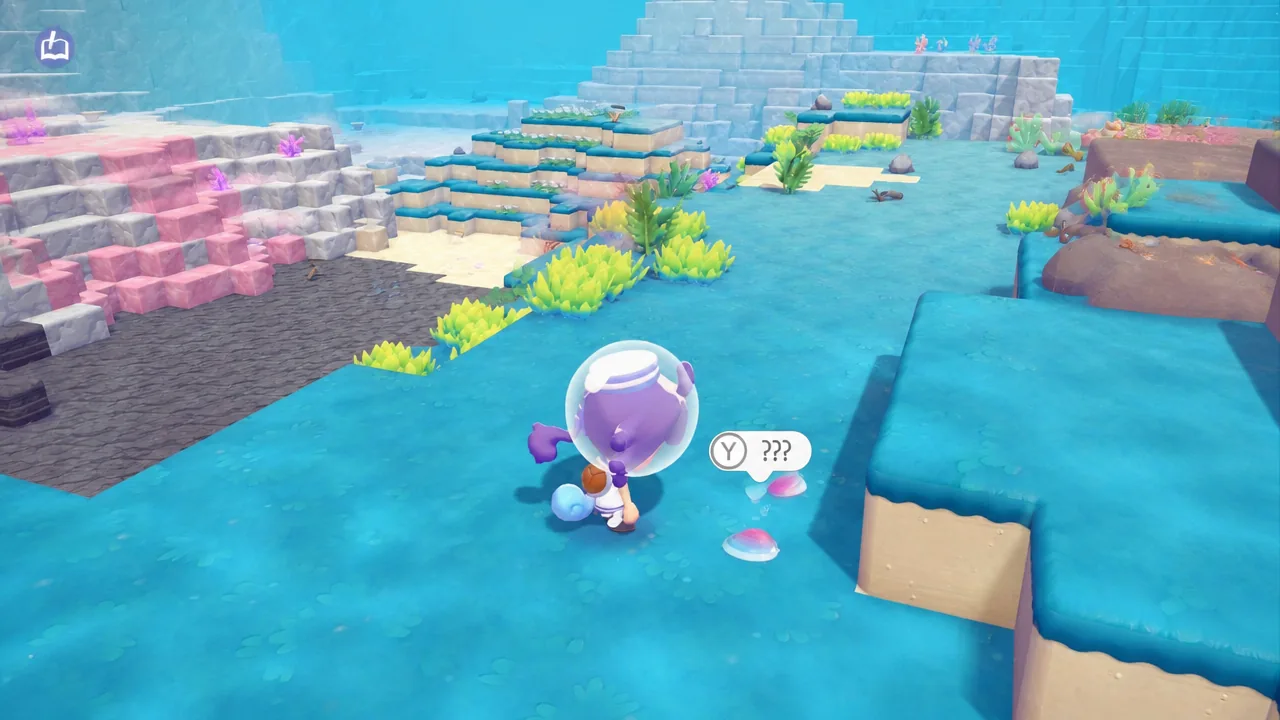 Ditto picking up Prism Scales in Pokemon Pokopia