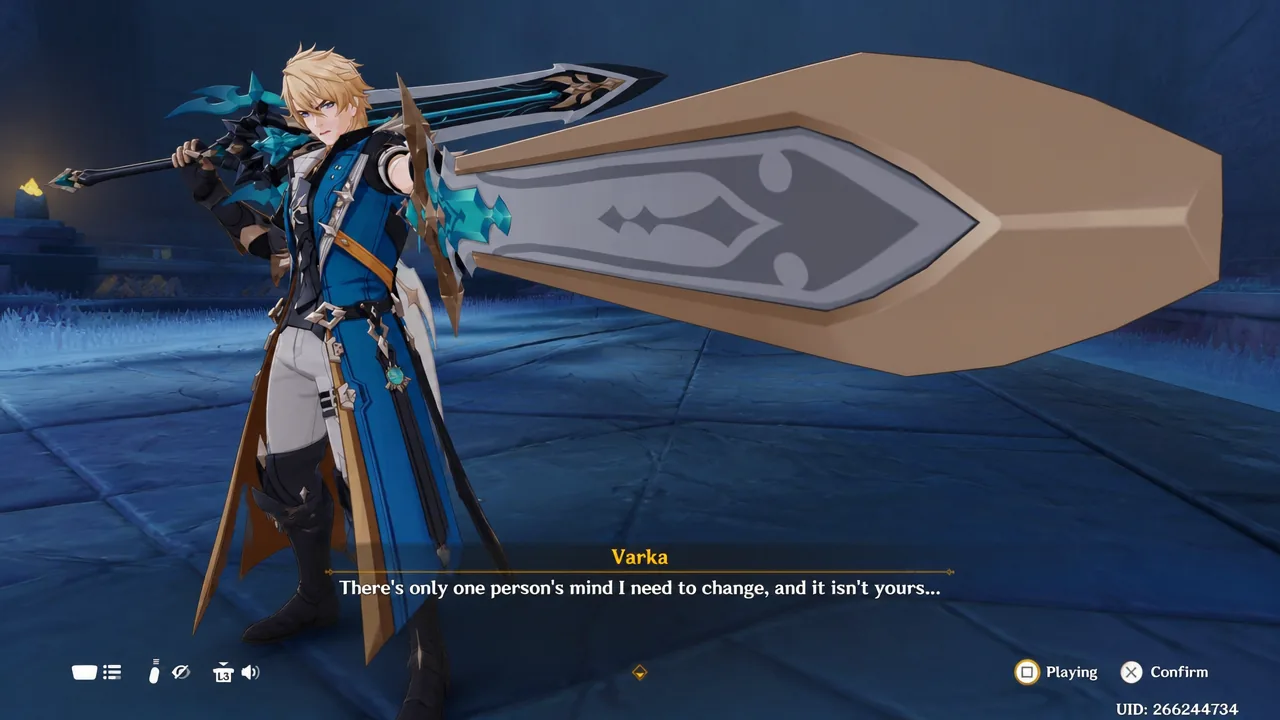 Varka talking about changing someone's mind in Genshin Impact