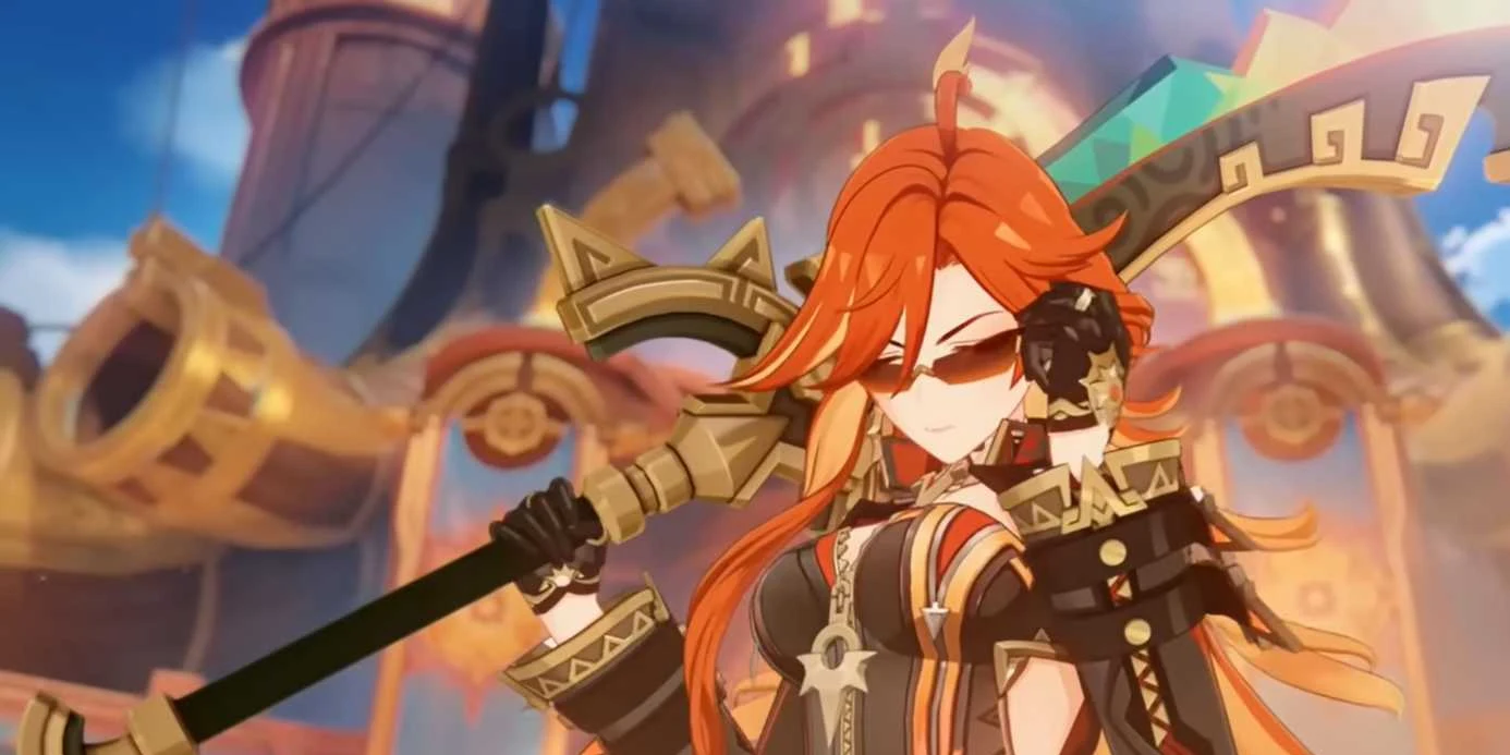 Mavuika prepares for battle while donning sunglasses in Genshin Impact