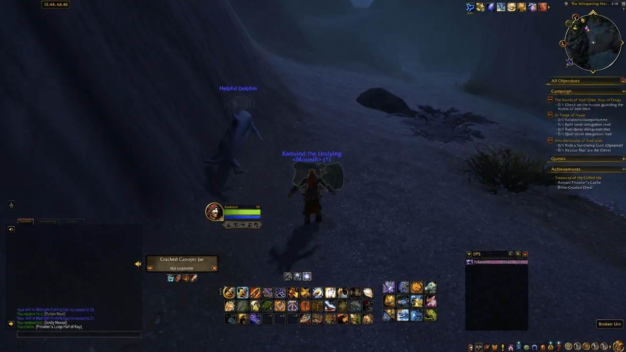 Cracked Canopic Jar tooltip showing a non-collectible item