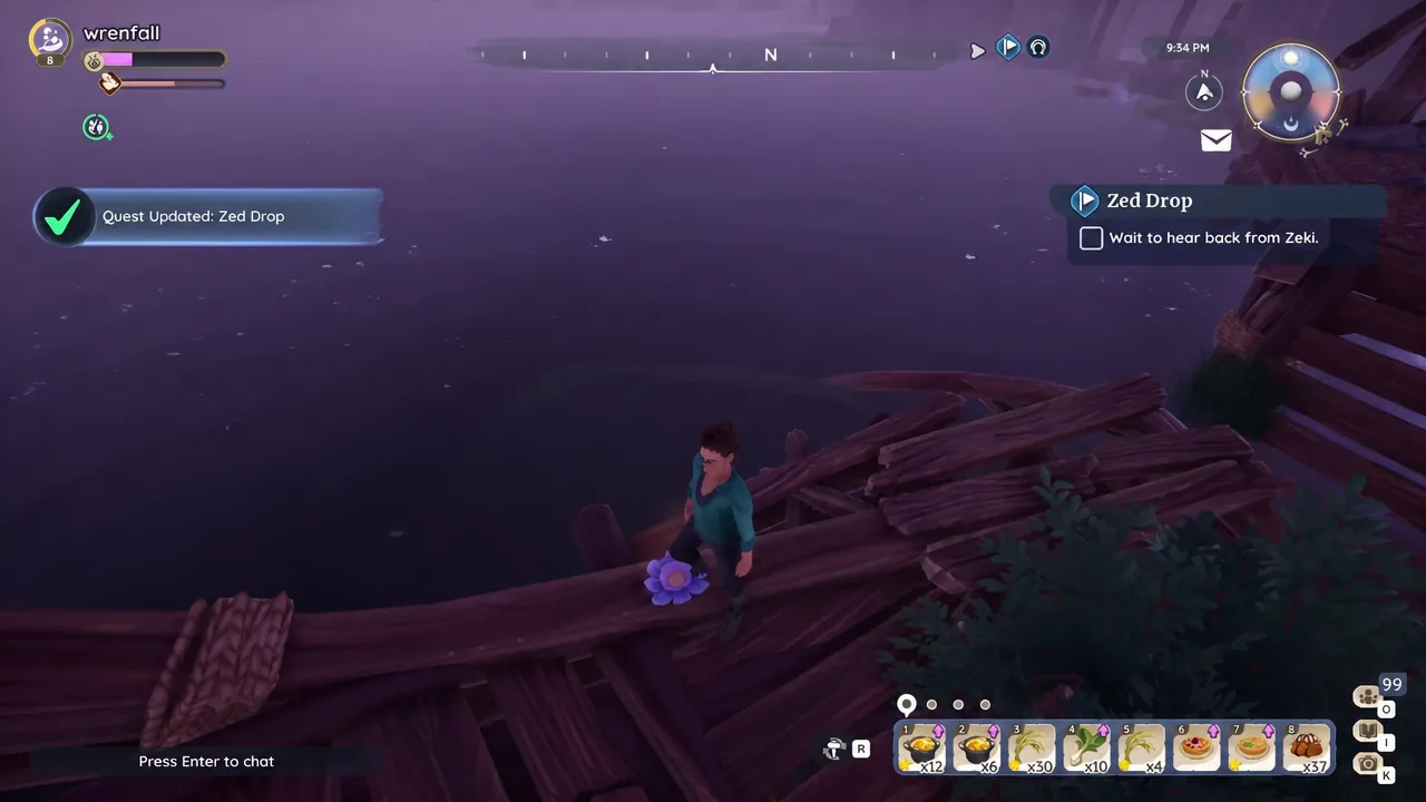 Checking the housing plot mailbox in Palia while waiting for Zeki's letter