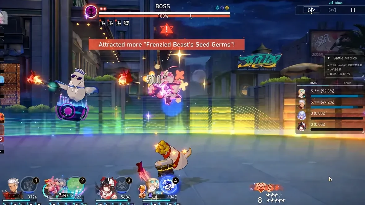 Red warning banner during the boss fight as Primordial Hunger attracts more Frenzied Beast's Seed Germs