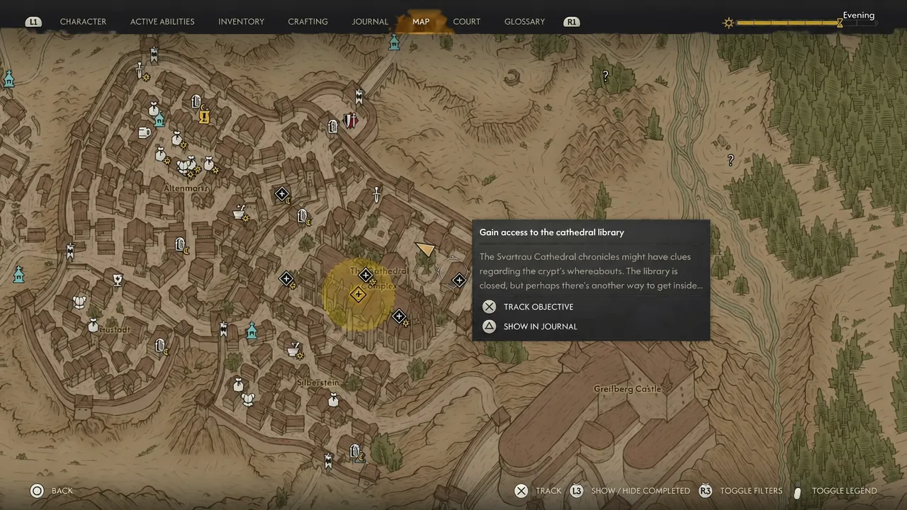 Coen searching the run-down Middens district while following the quest trail