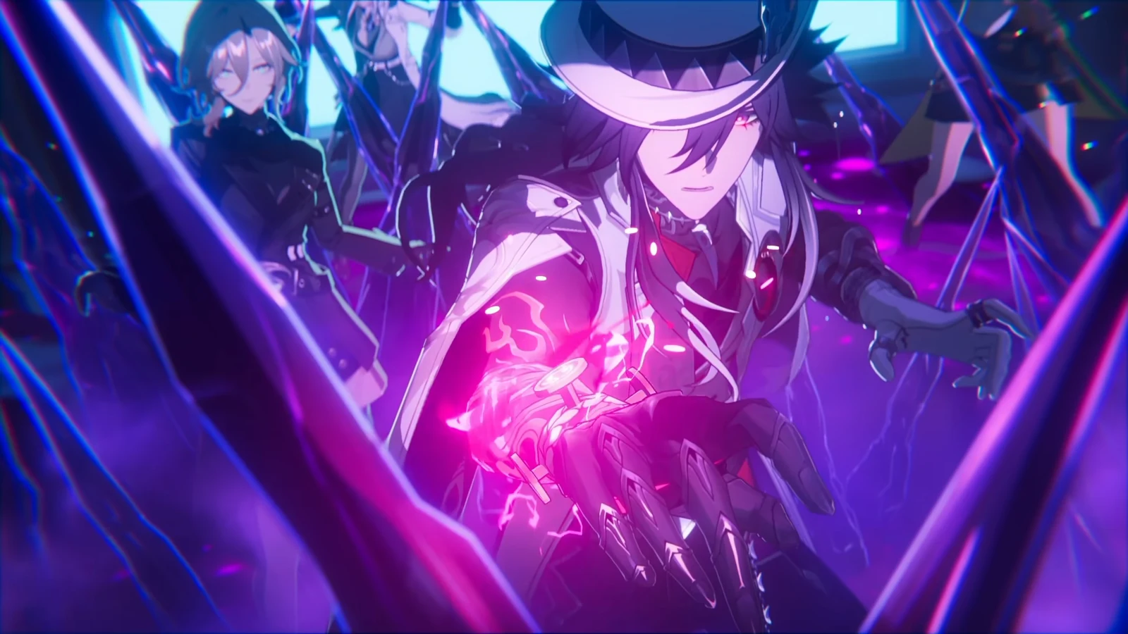 Characters trading blows against shadowy tendrils and monstrous apparitions in combat