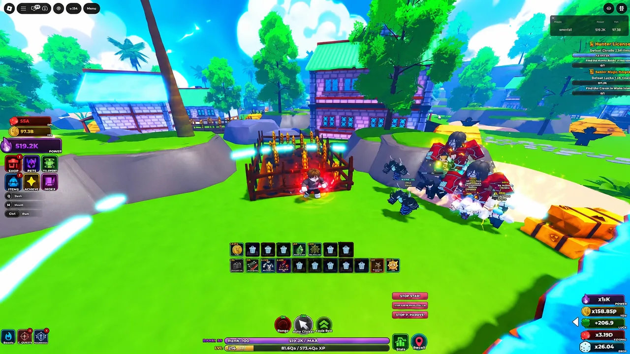 Clover Island teleport pointing to the Lucies boss portal for the rank task fight