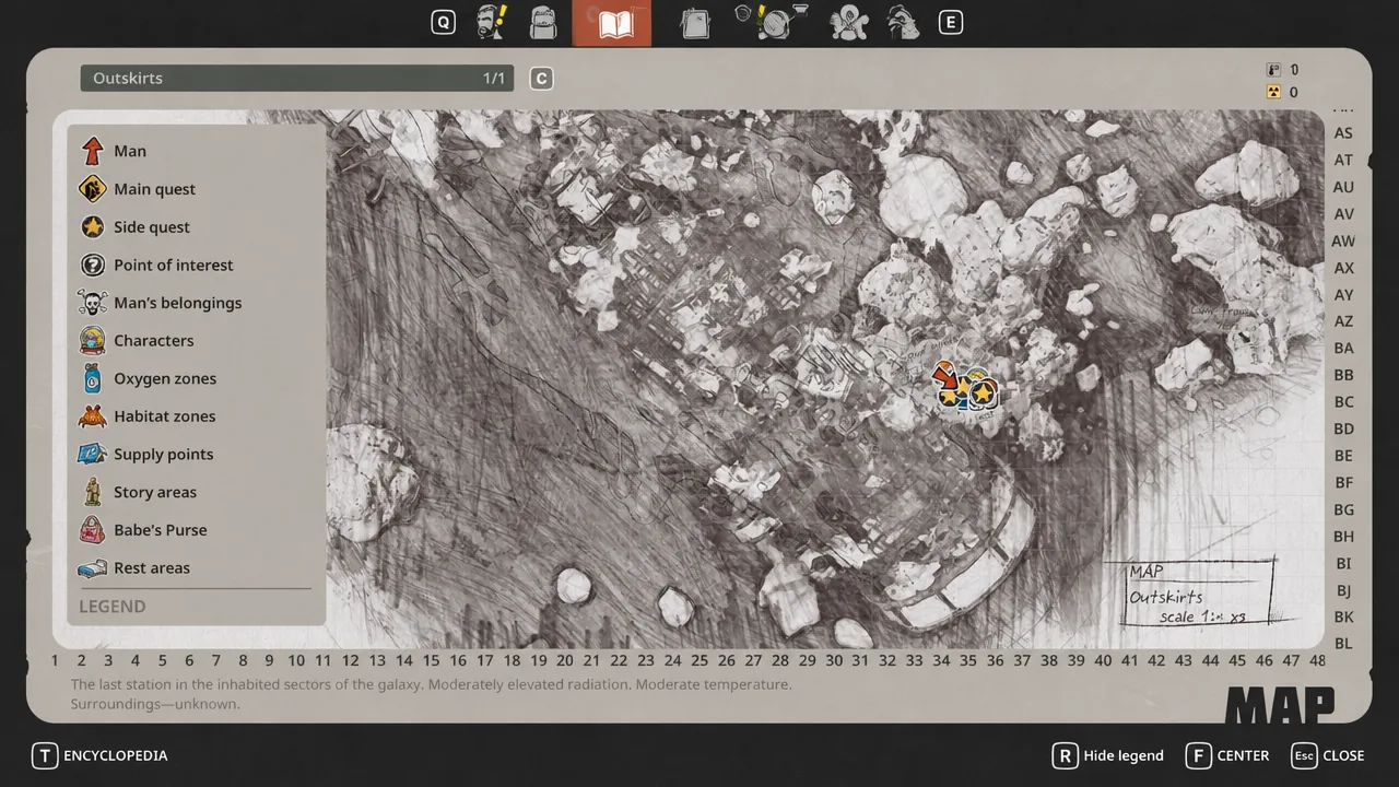 Floating wreckage near the station where poster collectibles are pinned in Breathedge 2