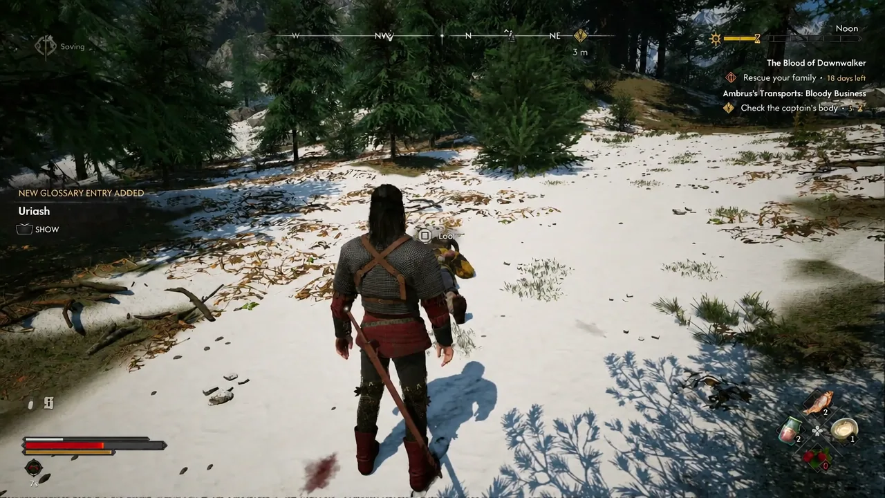 New Glossary Entry Added notification for Uriash after looting the transport leader