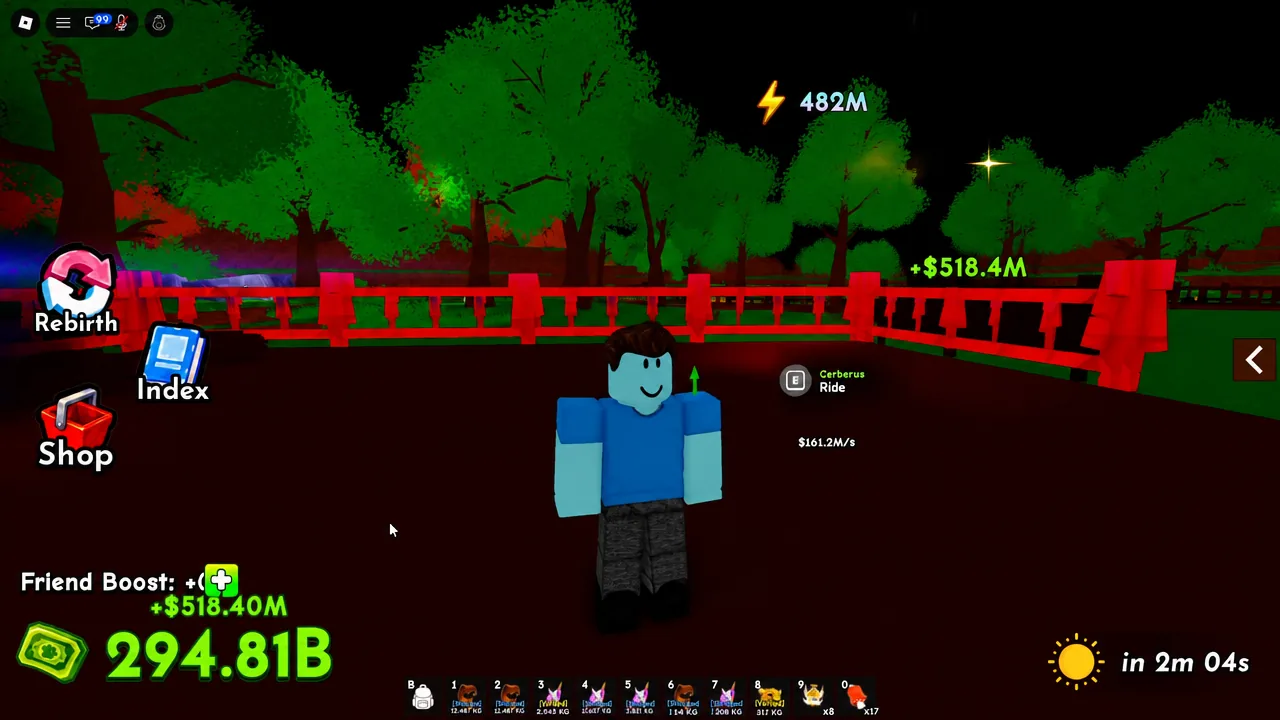 Cerberus Ride prompt shown next to the player character during a map sweep