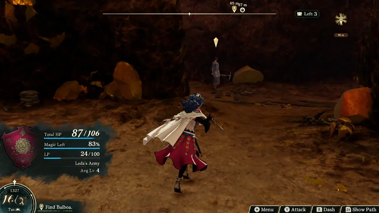 The Find Balboa objective highlighted on screen as the character runs toward the marked NPC