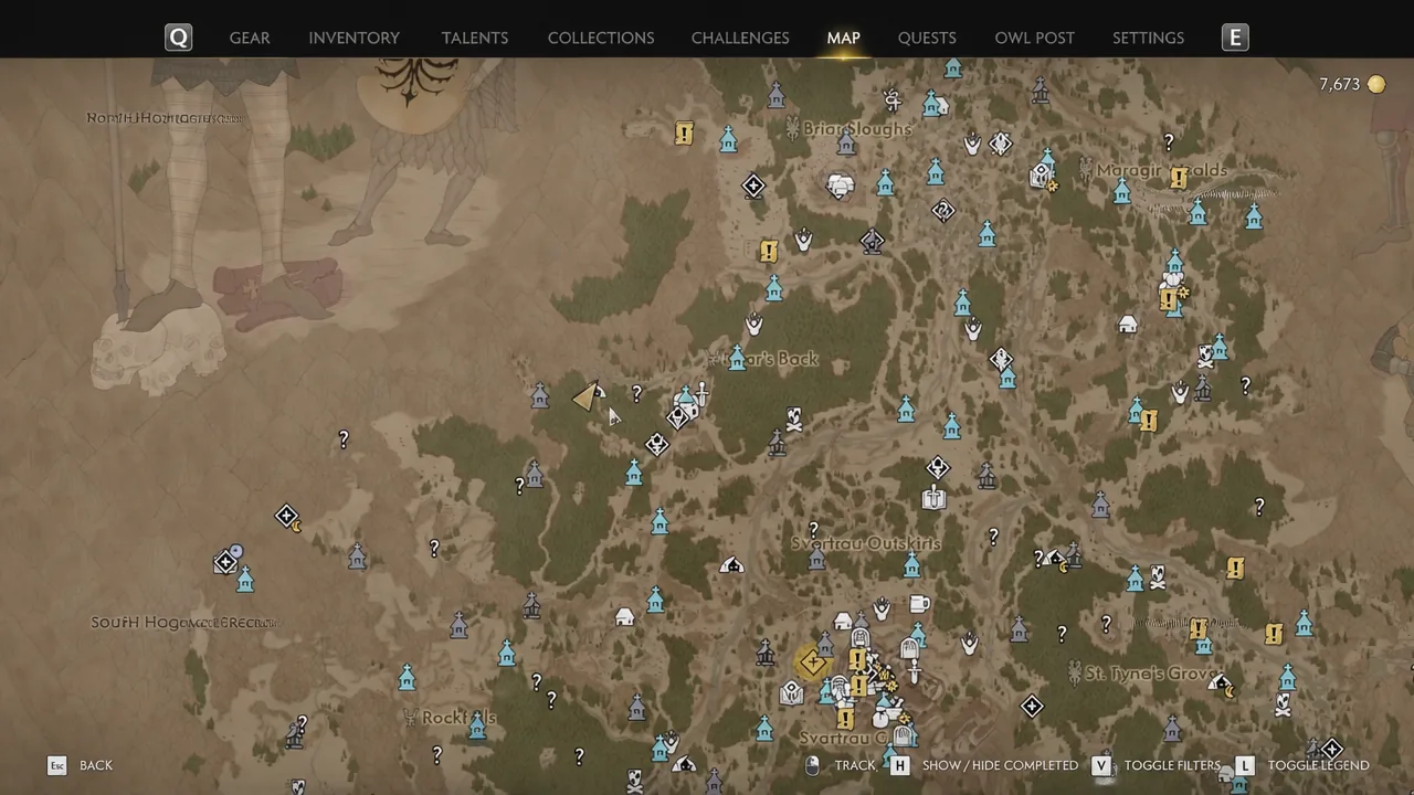 Map view with the MAP tab selected while scanning location markers for a route