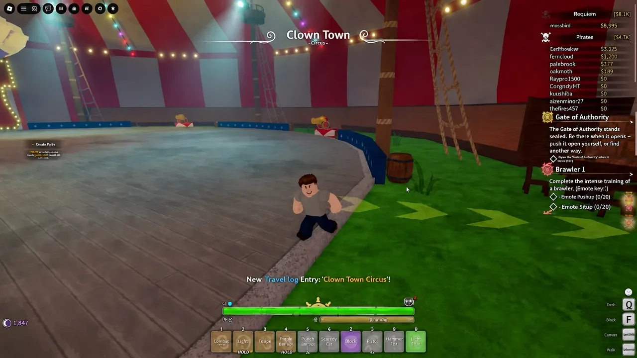 Clown Town town circle in Grand Blue where the Circus Lion spawns near the Beast Tamer