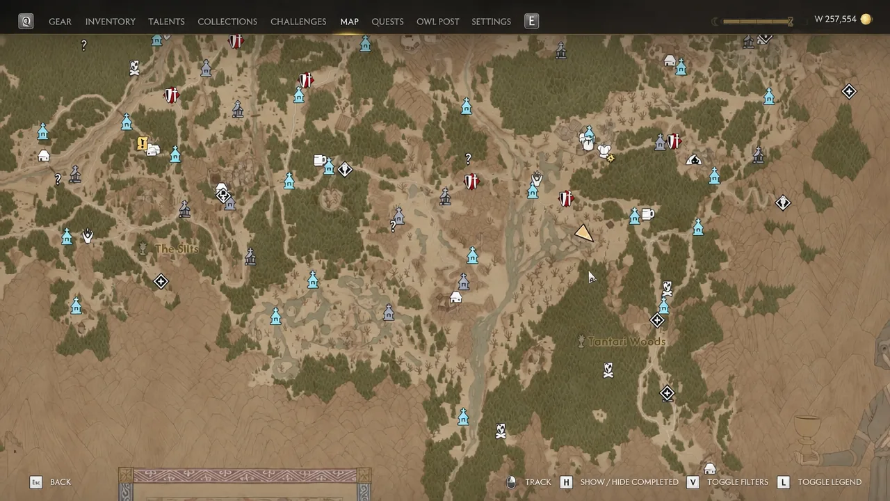 World map showing the cave markers revealed by the mural