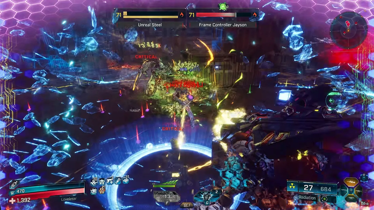 Mid-fight against Frame Controller Jayson with the enemy health bar highlighted at the top of the screen