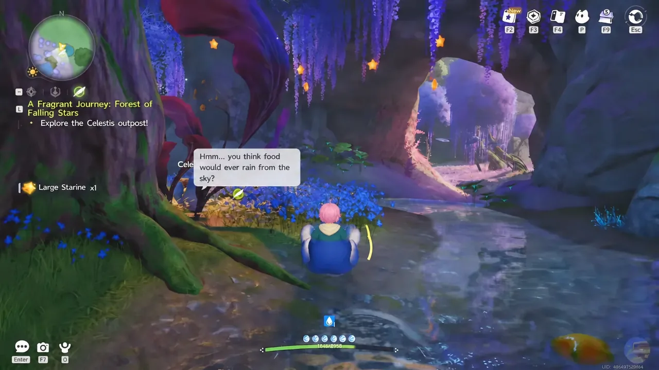 Exploring the Celestis outpost with the Explore the Celestis outpost objective on screen