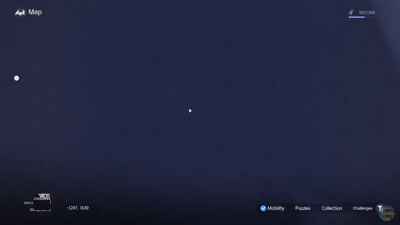 Aniimo world map with the Mobility tab open while teleporting to an Outpost