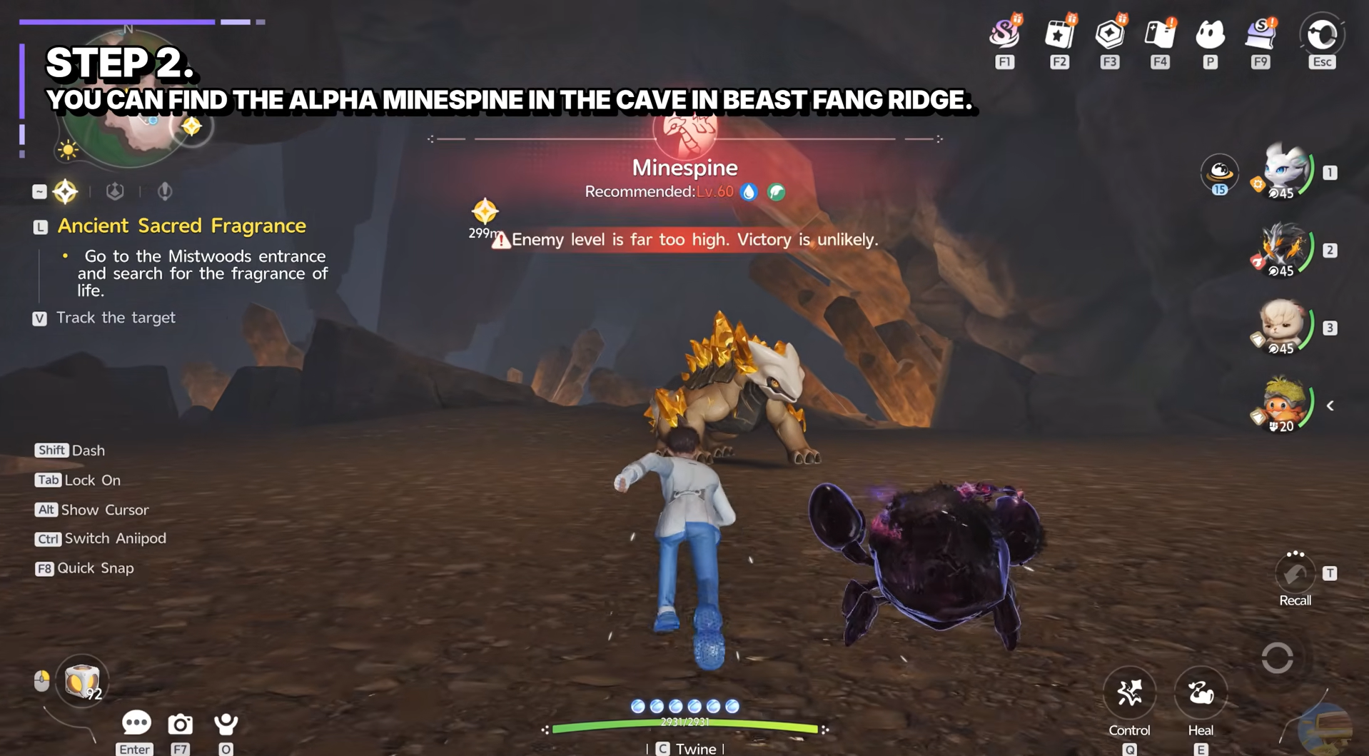 Heeling Ridge Aniimo: How to Reach and Beat Alpha Minespine in Beast Fang Ridge