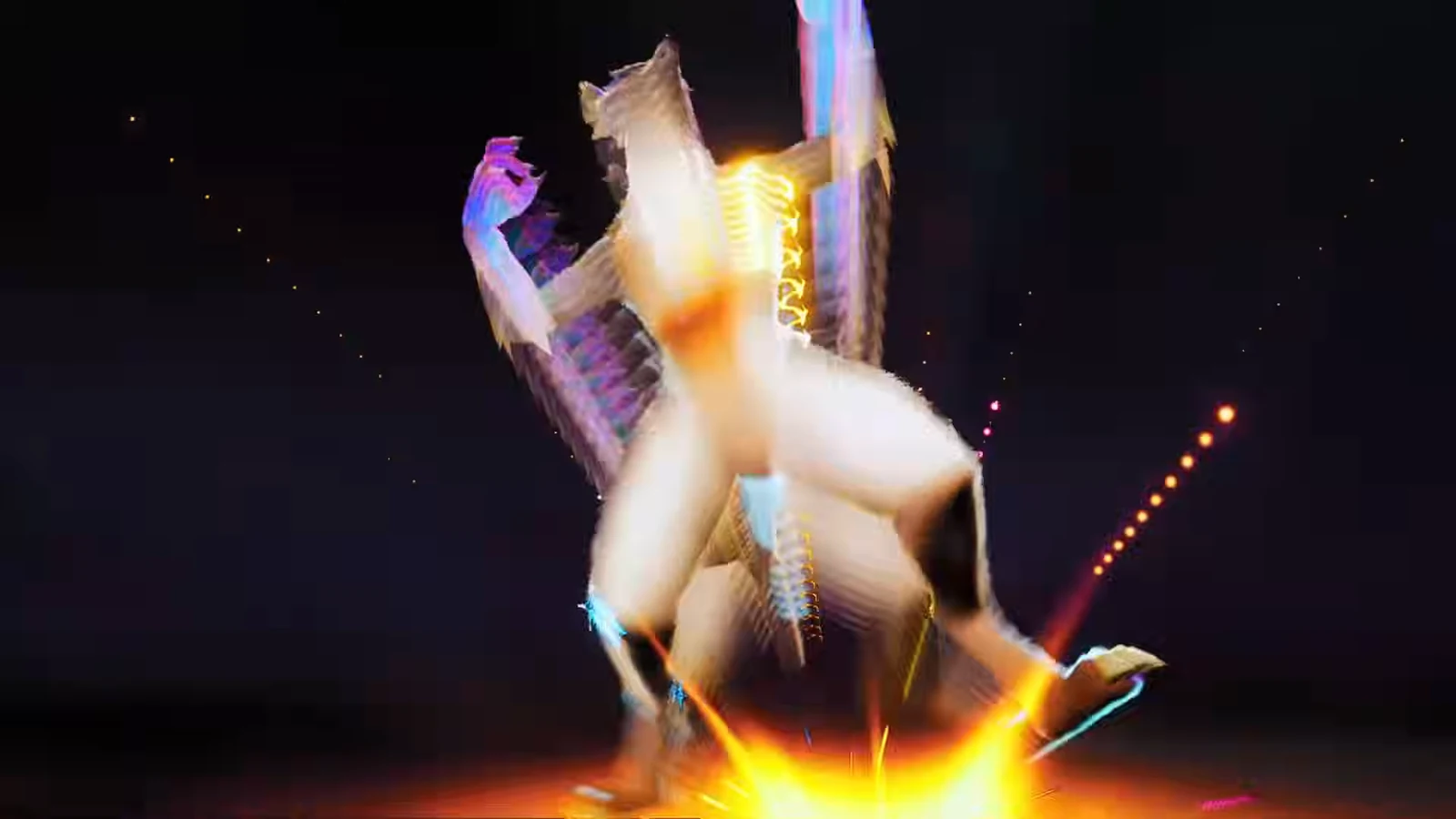 A cinematic charge attack slams into the boss during a burst window