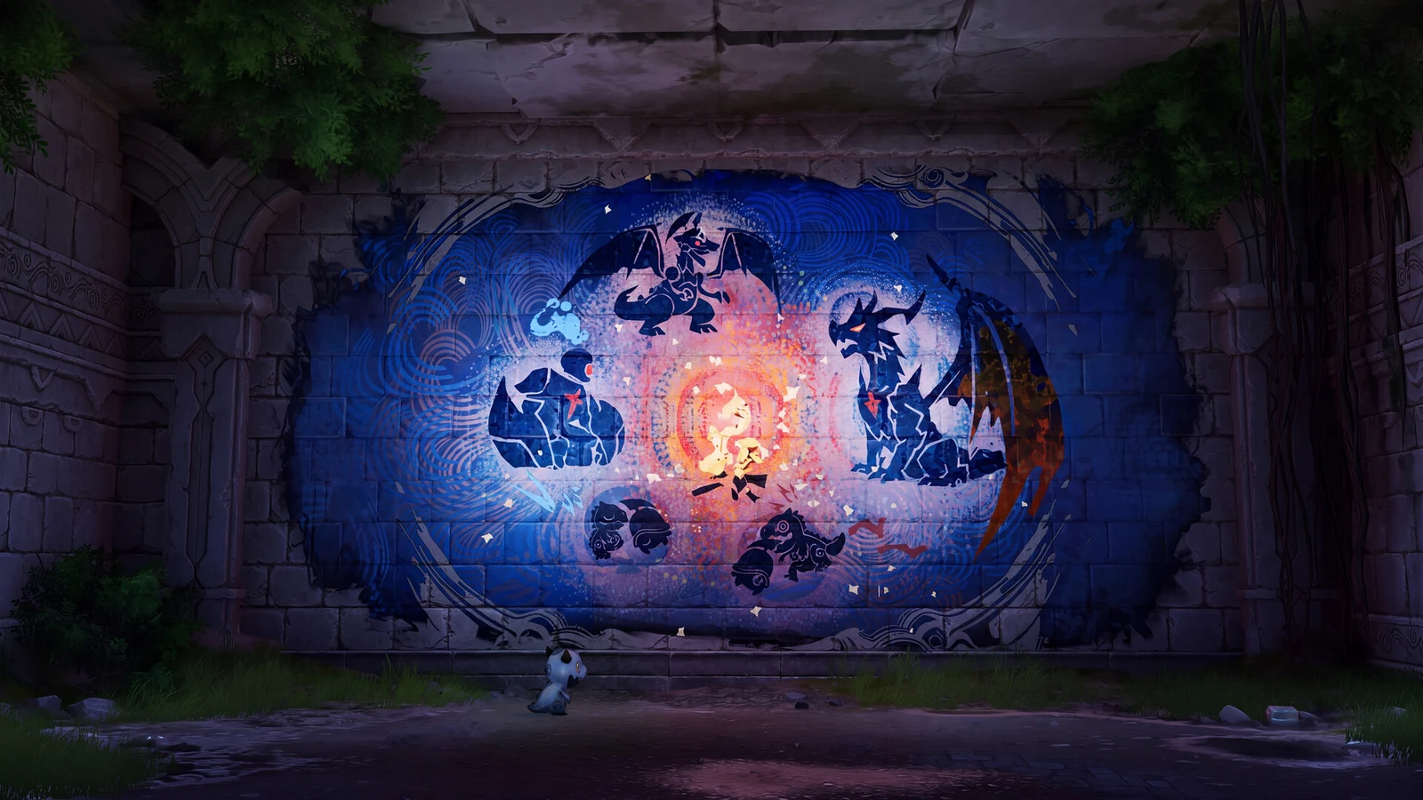 Time transitions to night with a clock animation screen showing Time passes
